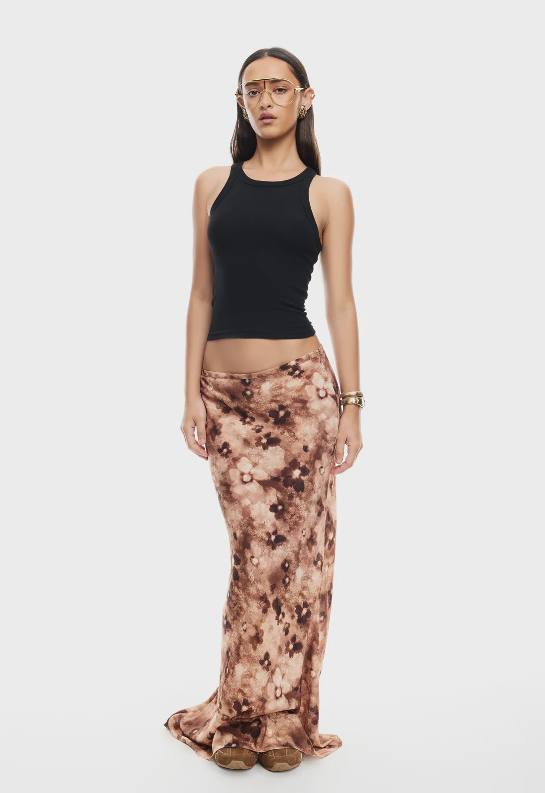 Hudson  Maxi Skirt - Chocolate Floral